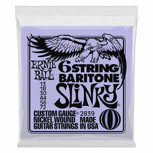 Ernie Ball Slinky W/ Small Ball End 29 5/8 Scale Baritone Guitar 6-String 13-72 Gauge