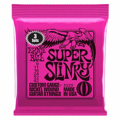 Ernie Ball Super Slinky Nickel Wound Electric Guitar Strings - 9-42 Gauge, 3 Pack