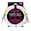 Ernie Ball 6 MetersStraight / Angle Instrument Cable, White