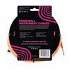 Ernie Ball 7.5 Meter Braided Straight / Angle Instrument Cable, Neon Orange