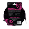 Ernie Ball 7.5 Meter Braided Straight / Angle Instrument Cable, Black / Purple