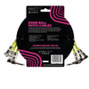 Ernie Ball 30 cm Angle / Angle Patch Cable 3 Pack in Black