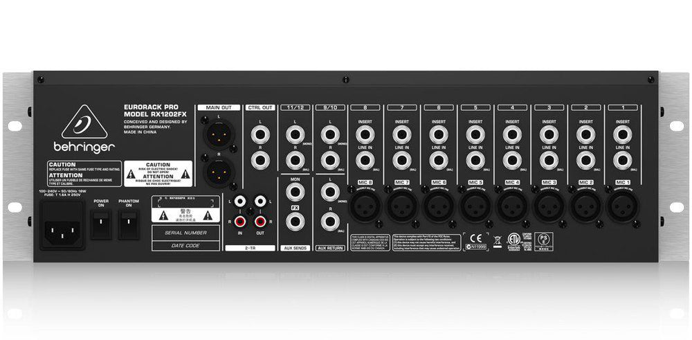 Behringer Eurorack Pro RX1202FX Mixer, Behringer, Haworth Music