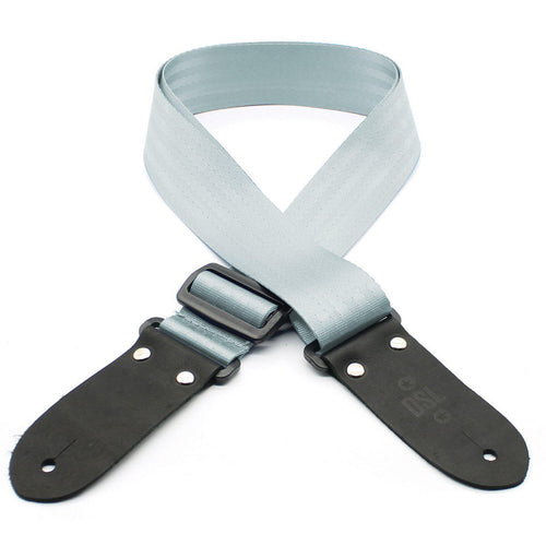DSL Guitar Strap Seat Belt Webbing - Silver Strap, DSL Straps, Haworth Music
