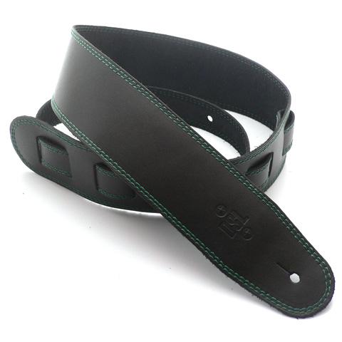DSL Guitar Strap Leather 2.5" Green Stitching SGE25, DSL Straps, Haworth Music