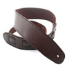 DSL Guitar Strap Leather 2.5" Dark Brown/Black stitching SGE25, DSL Straps, Haworth Music