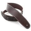DSL Guitar Strap Leather 2.5" Dark Brown/Beige stitching SGE25, DSL Straps, Haworth Music