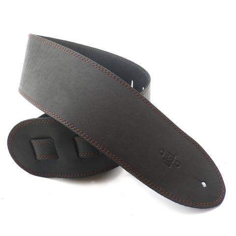 DSL Guitar Strap Leather 3.5" Brown Stitching SGE35, DSL Straps, Haworth Music
