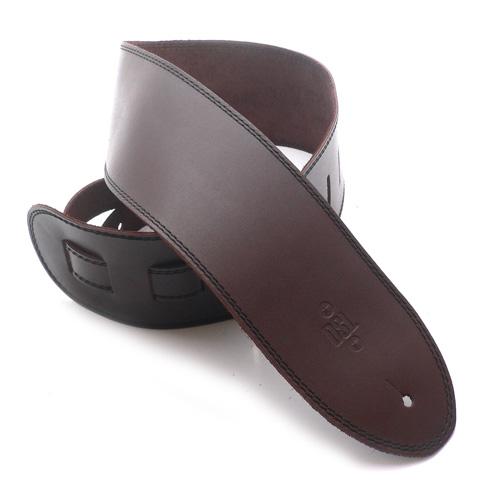 DSL Guitar Strap Leather 3.5" Black Stitching SGE35 Saddle, DSL Straps, Haworth Music