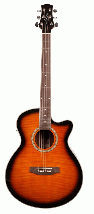 Ashton SL29CEQ Acoustic/Electric Guitar in Tobacco Sunburst