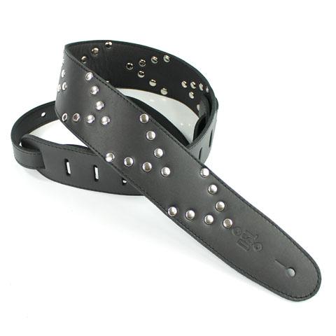 DSL Guitar Strap Leather 2.5" V Pattern studs, DSL Straps, Haworth Music