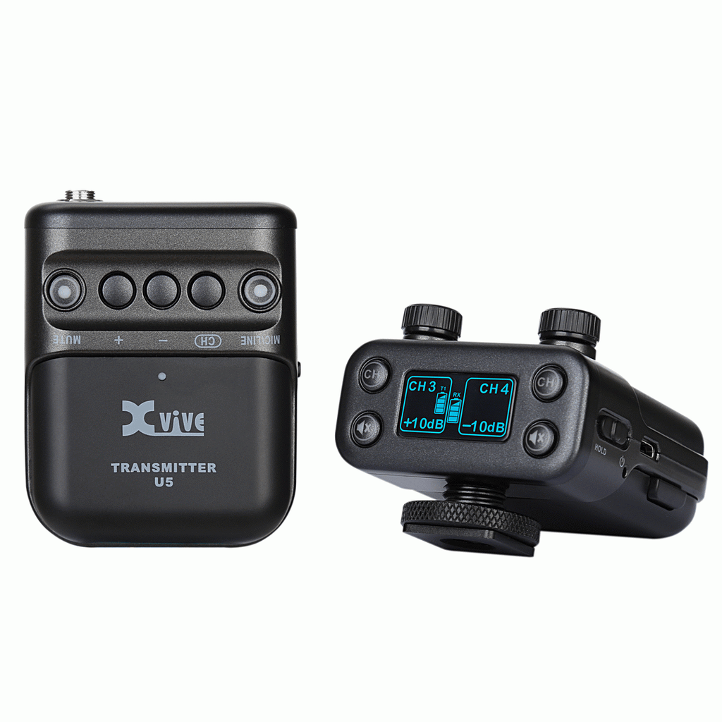 XVIVE U5 Camera-Mounted Wireless Audio for Video System. One transmitt