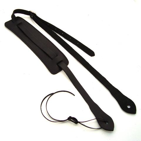 DSL Ukulele Strap Genuine Leather Black, DSL Straps, Haworth Music