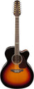 Takamine GJ72CE12BSB 12-String Jumbo Acoustic-Electric Guitar With Pickup Brown Sunburst Finish