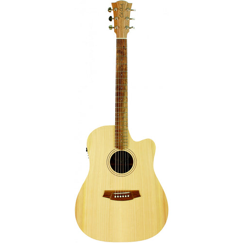 Cole Clark FL 1 Series Fat Lady Dreadnought, Bunya Face Queensland Maple Back & Sides, Cutaway Acoustic/Electric Guitar (CCFL1EC-BM)