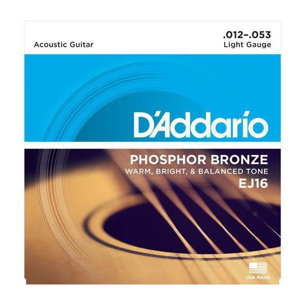 D'Addario EJ16 Phosphor Bronze Acoustic Guitar Strings 12-53, D'Addario, Haworth Music
