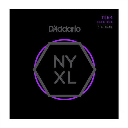 D'Addario NYXL1164 Nickel Wound 7-String Electric Guitar Strings, Medium, 11-64, D'Addario, Haworth Music