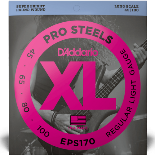 D'Addario EPS170 Prosteels Bass Guitar Strings, Light, 45-100, Long Scale