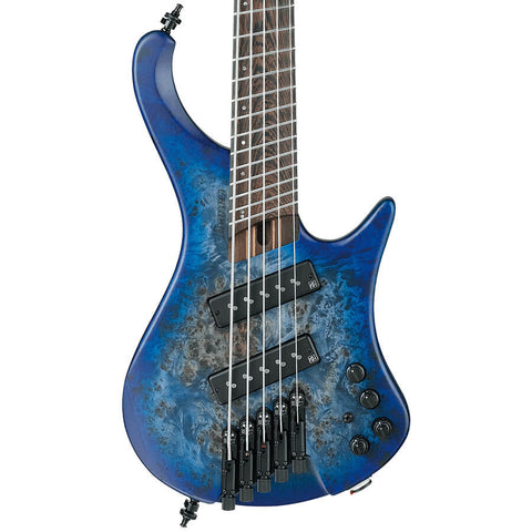 Ibanez EHB1505MS PLF Electric Bass with Bag In Pacific Blue Burst Flat