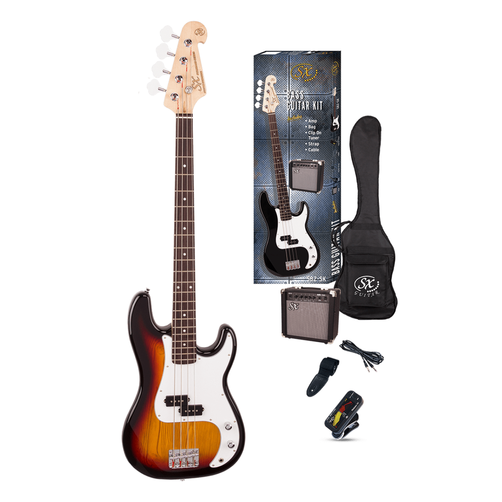 SX P Bass Kit Electric Bass Kit in Sunburst