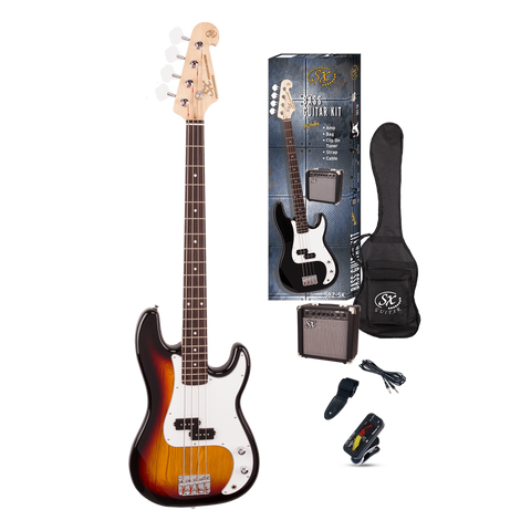 SX P Bass Kit Electric Bass Kit in Sunburst