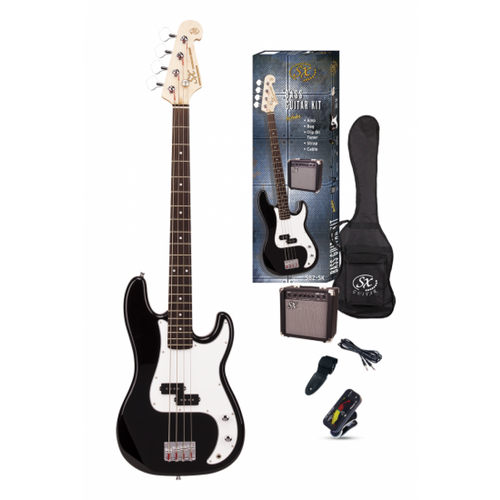 SX P Bass Kit Bass Guitar in Black
