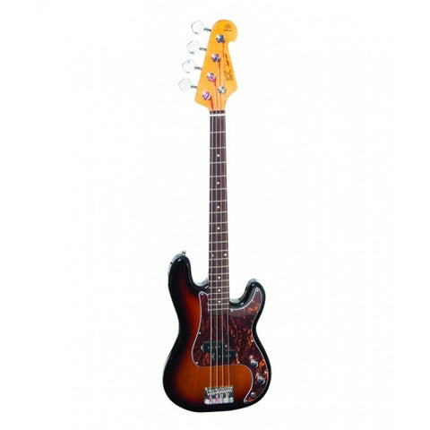 SX 3/4 Size Bass Guitar with Bag in Tobacco Sunburst