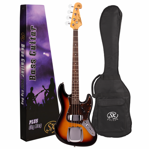 SX VEJ62 Vintage 62 Jazz Style Bass Guitar in Tobacco Sunburst