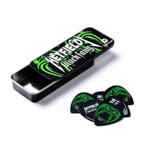 Jim Dunlop James Hetfield Signature Pick Tin 6 Pack Metellica 0.73, Dunlop, Haworth Music