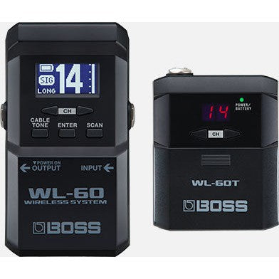Boss WL-60 Wireless System w/ Compact Reciever & Belt Pack Transmitter